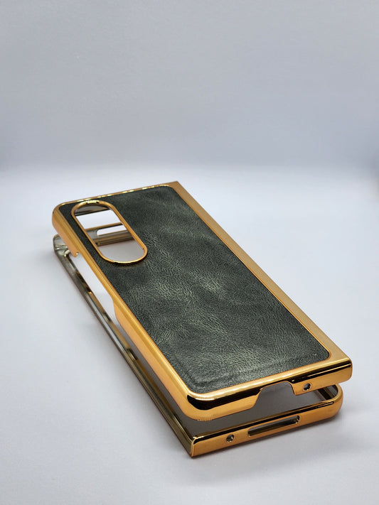 GOLD PLATED OLIVE GREEN CASES FOR SAMSUNG FOLD