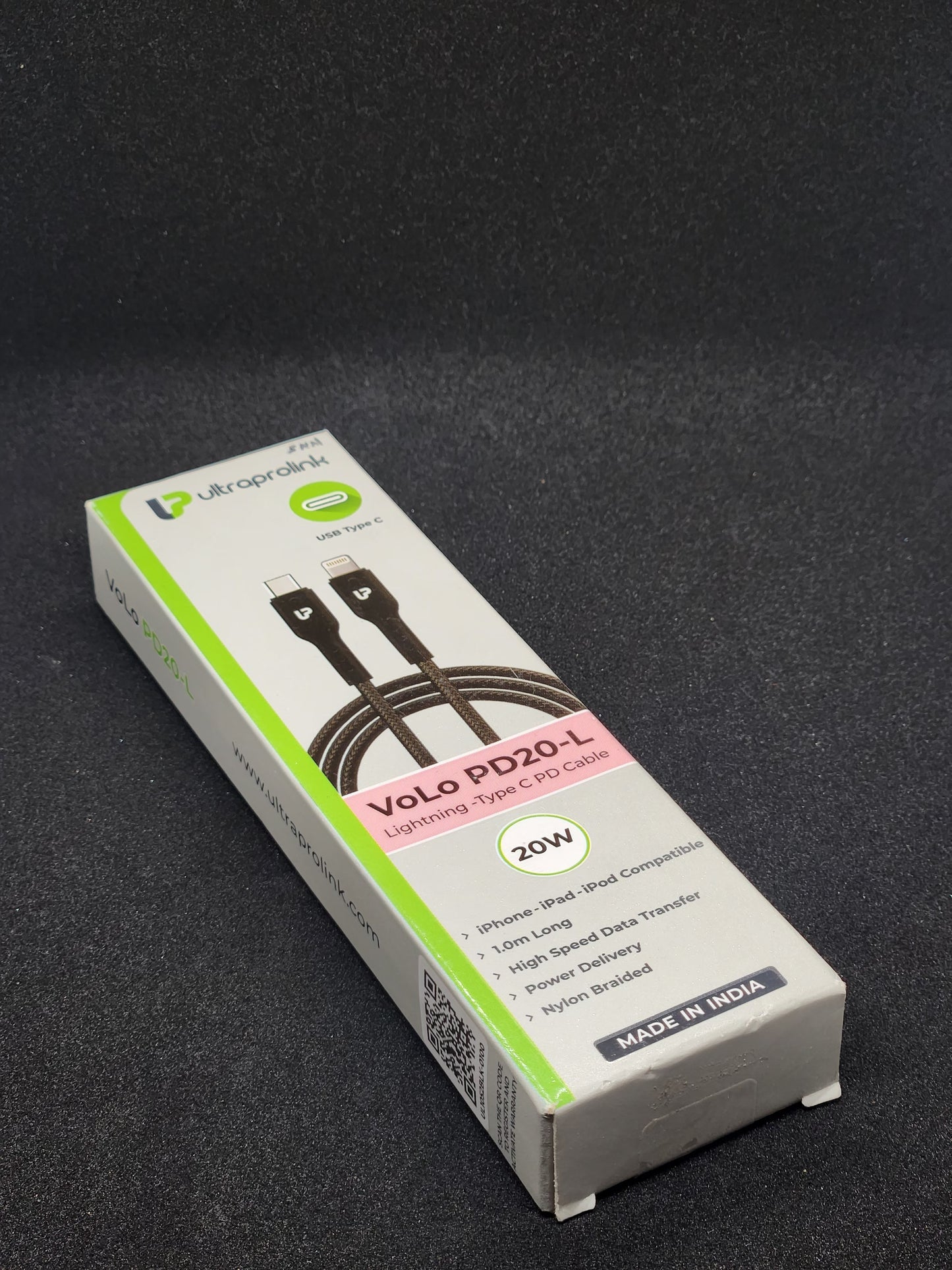 ULTRAPROLINK TYPE-C TO LIGHTNING NYLON BRAIDED CABLE