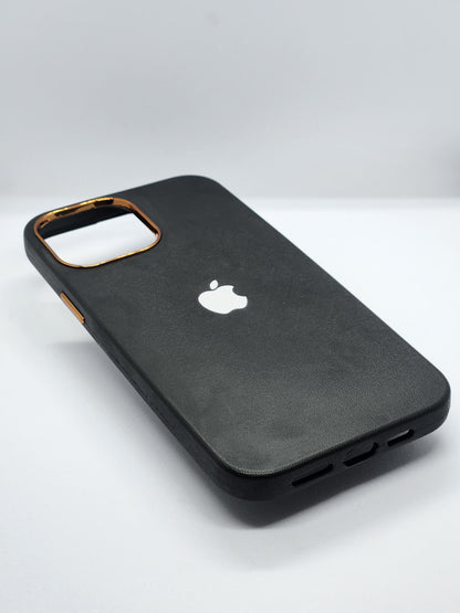 SOFT SILICON CASES WITH GOLDEN CASING FOR IPHONES