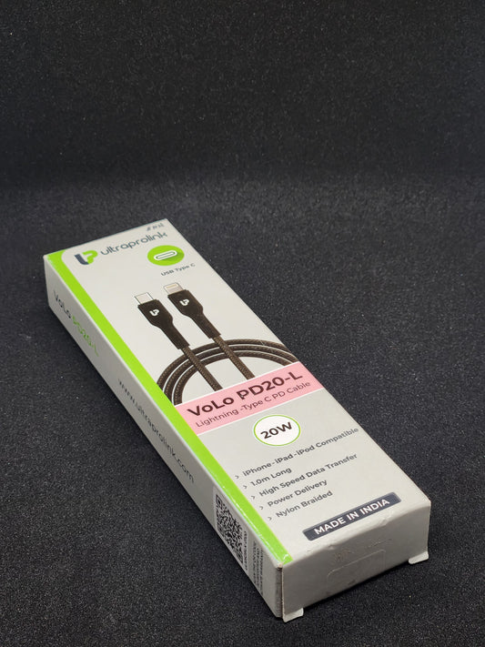 ULTRAPROLINK TYPE-C TO LIGHTNING NYLON BRAIDED CABLE
