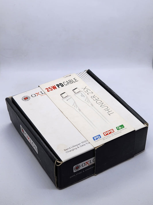 OXLON 25W TYPE C TO TYPE C BRAIDED CABLE FOR FAST TRANSFERS
